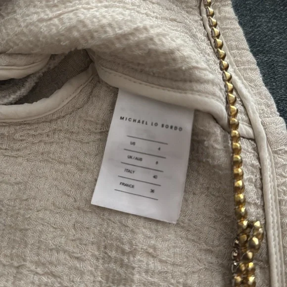 MICHAEL LO SORDO • Linen Bolero Waist Tie Collared Jacket - Picture 15 of 16